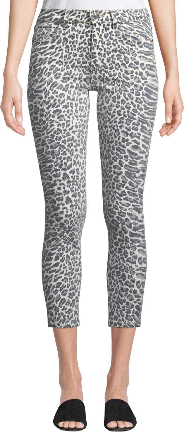 Current/Elliott The Stiletto Leopard-Print Skinny Jeans