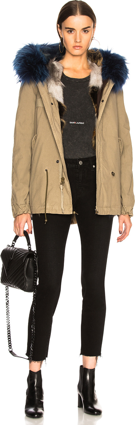 Mr&Mrs Italy Canvas Parka With Raccoon & Fox Fur Trim