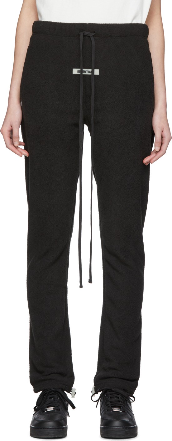 Essentials Black Polar Fleece Lounge Pants