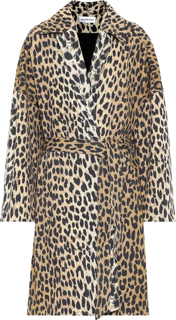 Balenciaga Leopard-print cotton-twill coat
