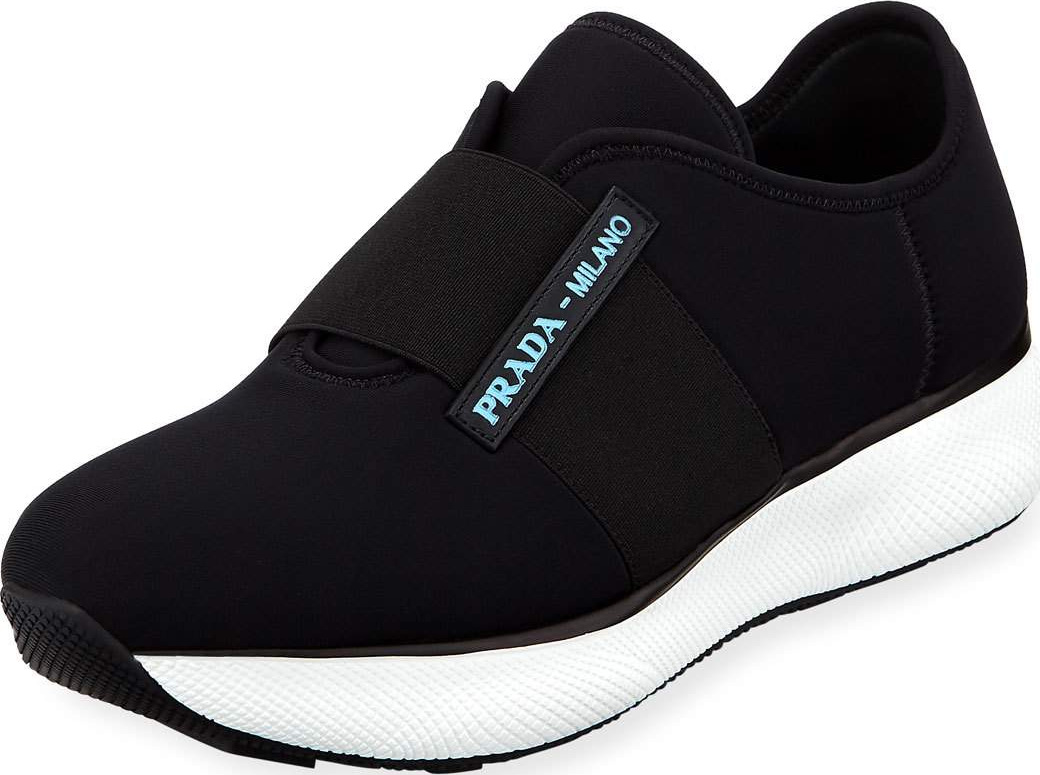 Prada Stretch Neoprene Slip-On Trainer Sneaker