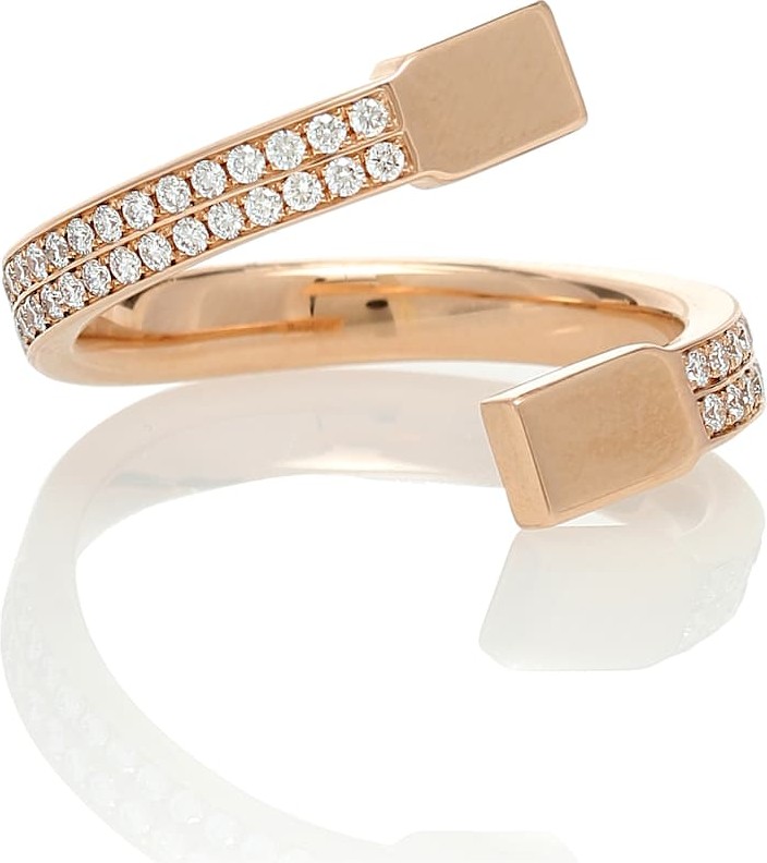 REPOSSI Serti Carrés Alternés 18kt gold and diamond ring