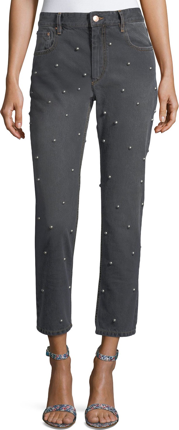 Isabel Marant Etoile Califfy Studded High-Rise Denim Jeans