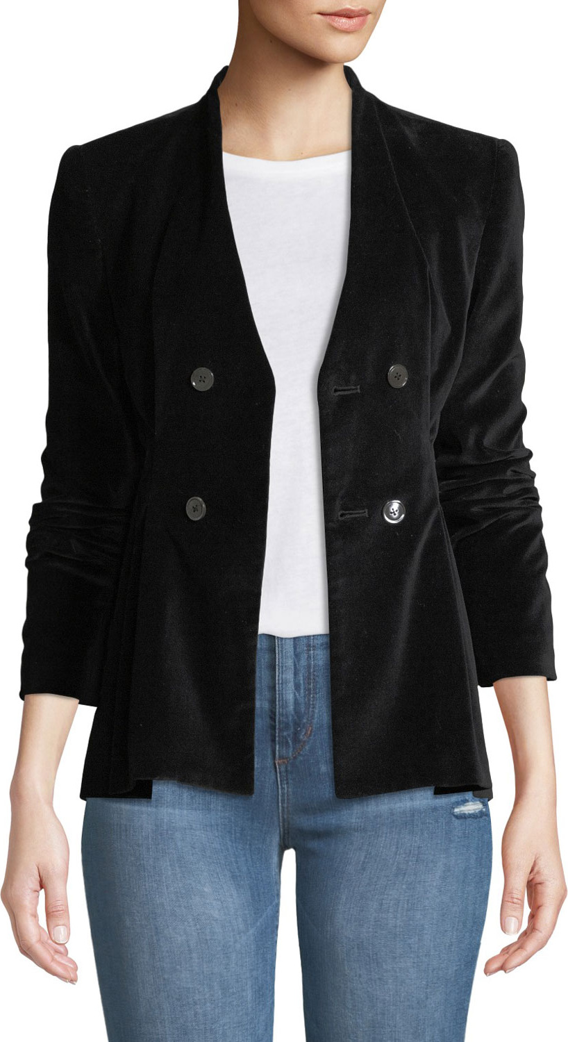 Rebecca Taylor Velveteen Double-Breasted Jacket