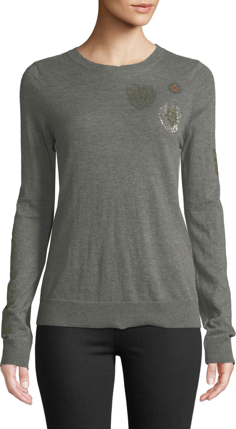 Zadig & Voltaire Embellished Cashmere Pullover Sweater