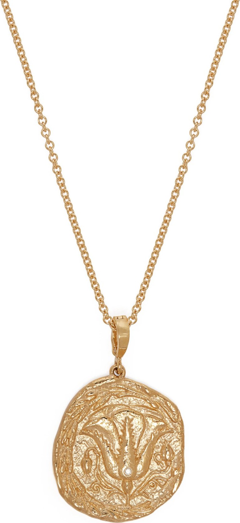 Azlee Of the Earth 18kt gold & diamond coin necklace