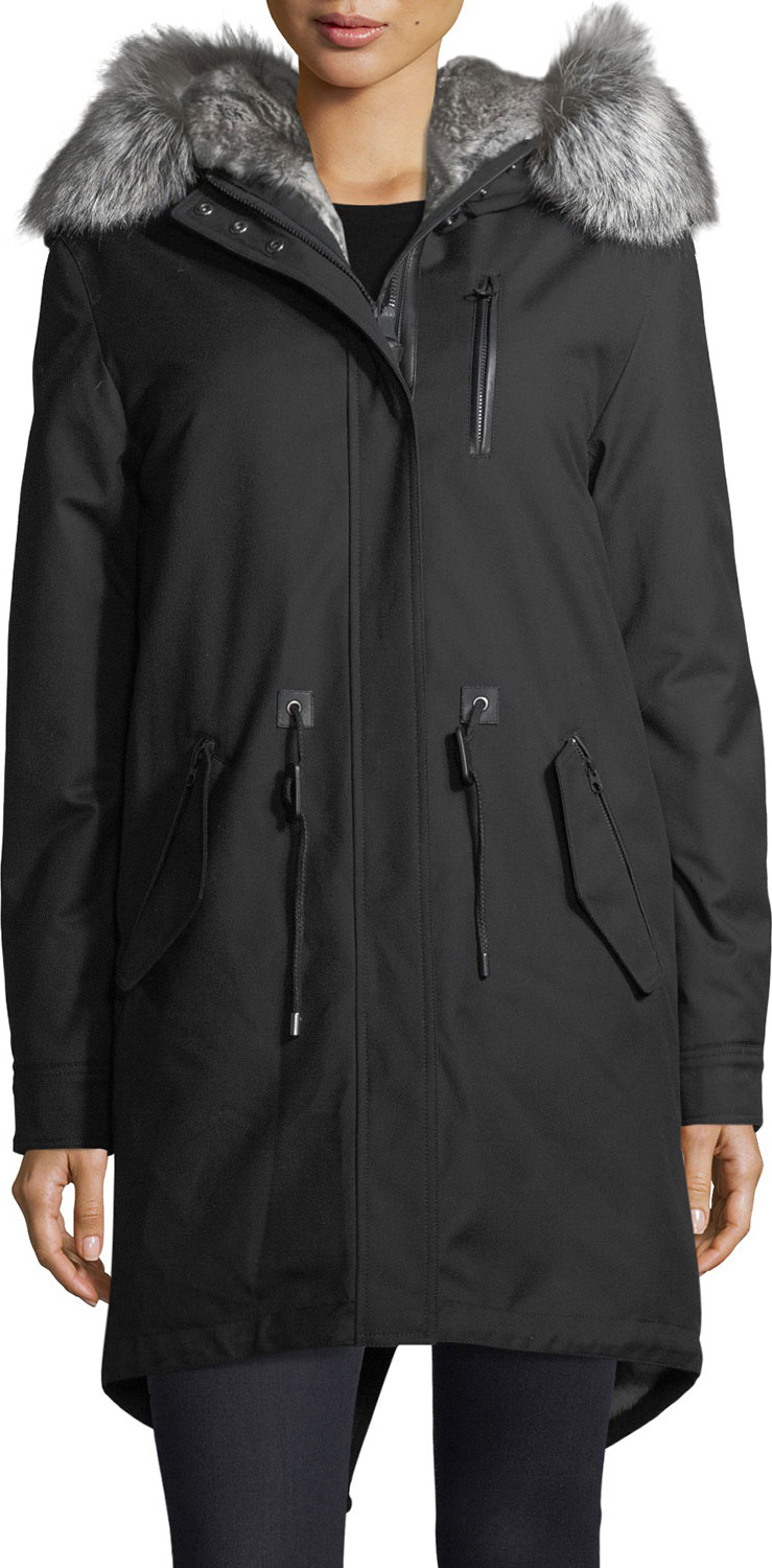 Mackage Rena-WX Zip-Front Parka Jacket w/ Fox Fur