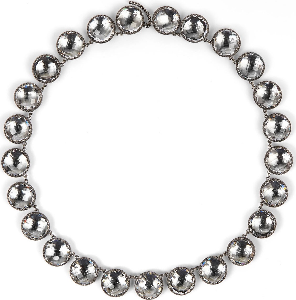 Larkspur & Hawk Olivia Button Riviere Necklace, Dove