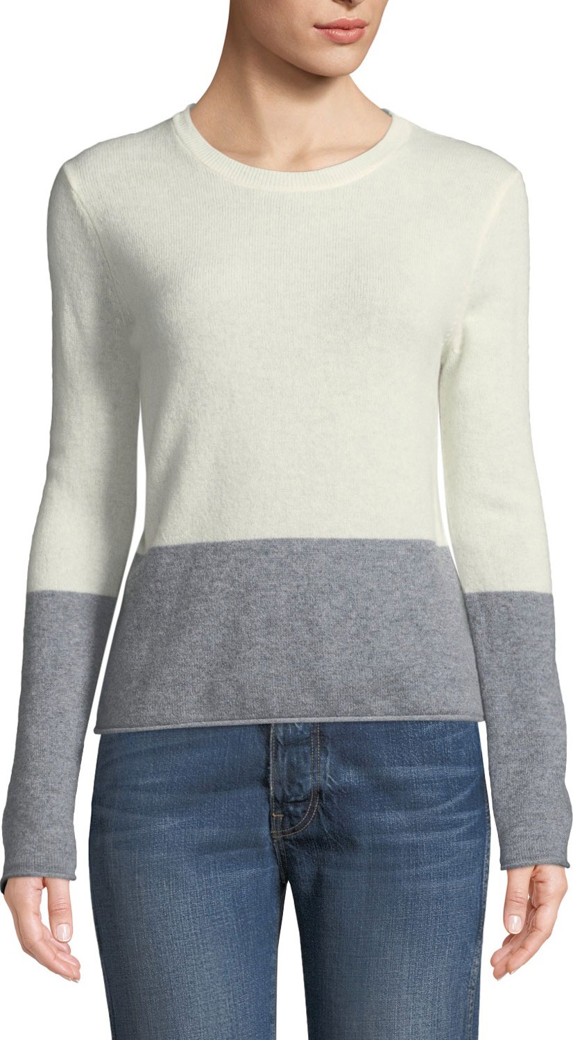 Velvet By Graham & Spencer Rozalie Colorblock Cashmere Pullover Sweater