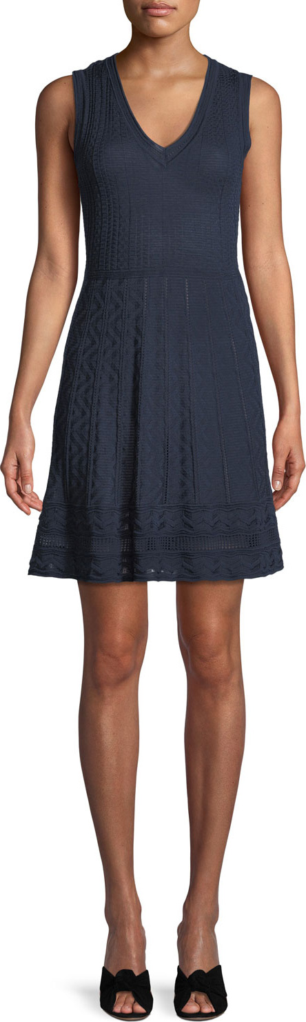 M Missoni Textured Knit V-Neck Dress