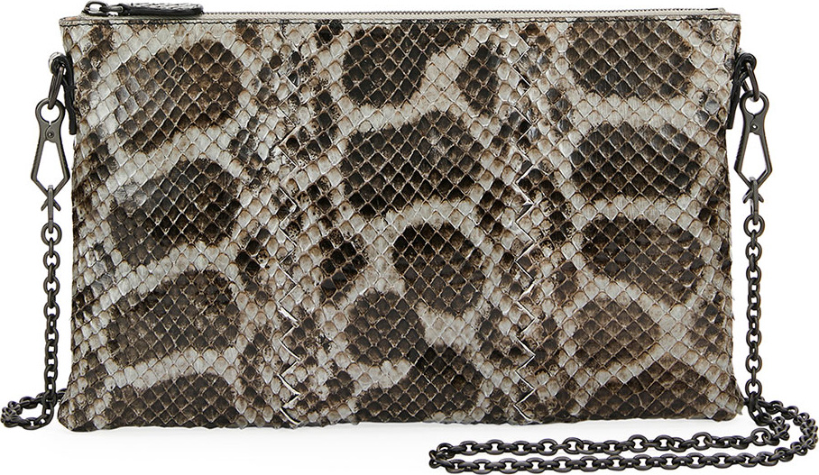 Bottega Veneta Anaconda Snakeskin and Leather Crossbody Bag