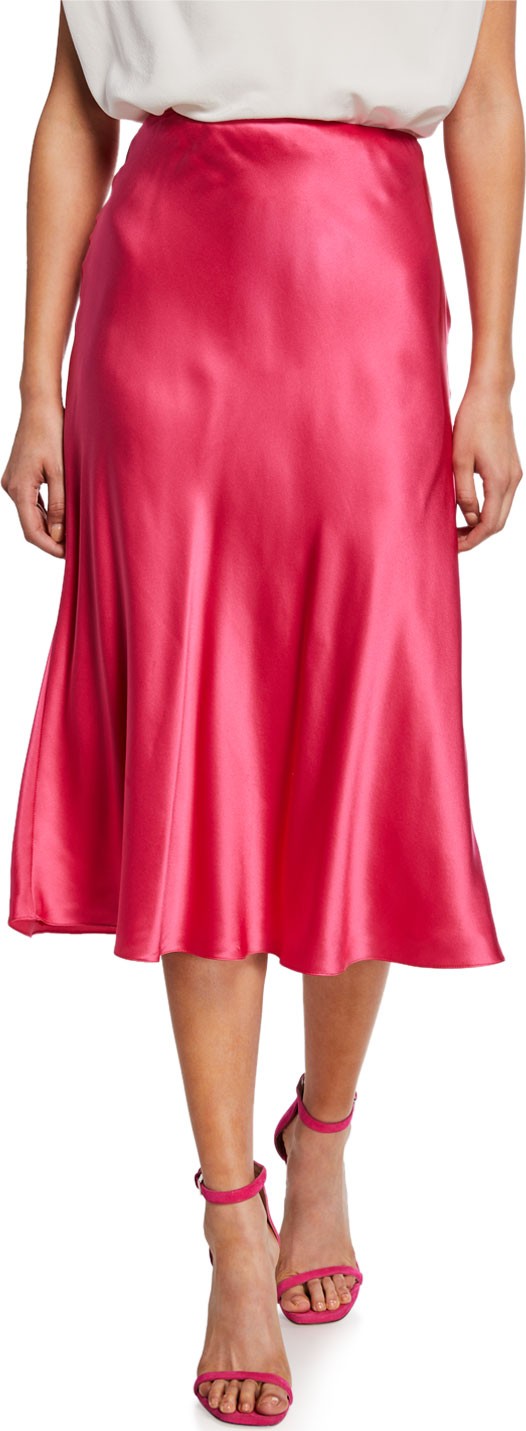 Cinq A Sept Marta Silk A-Line Midi Skirt