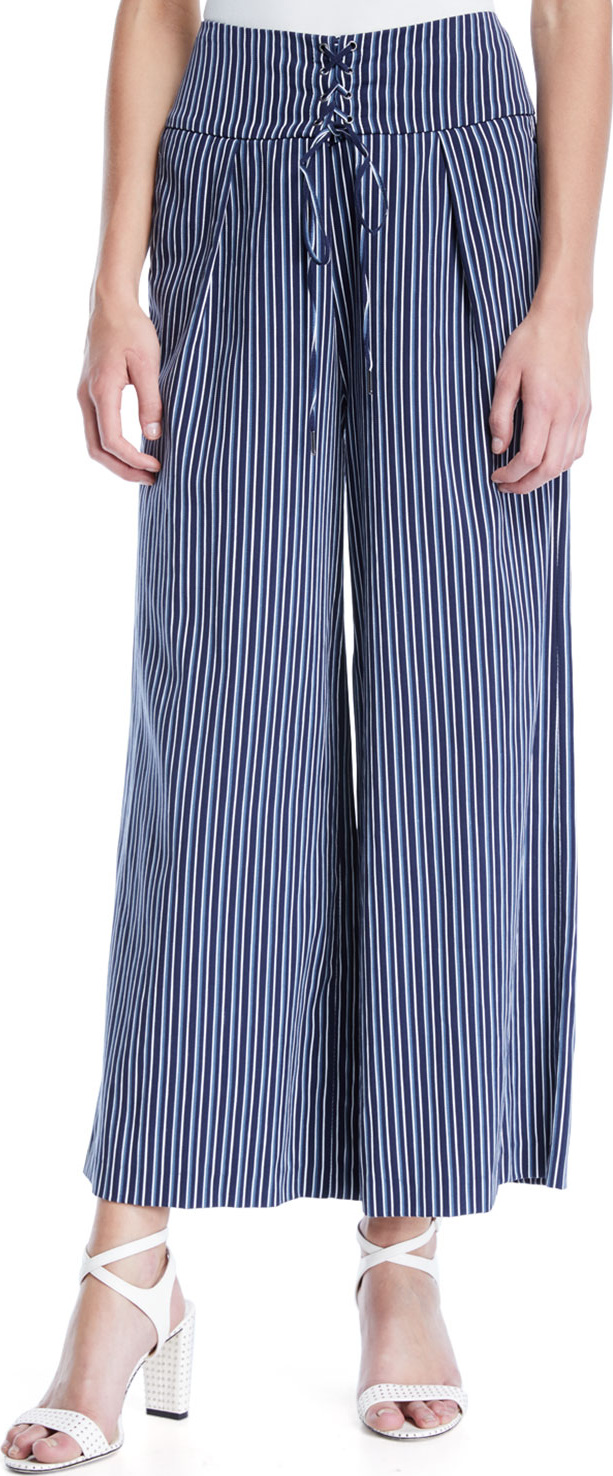 PAIGE Charisma Striped Wide-Leg Pants