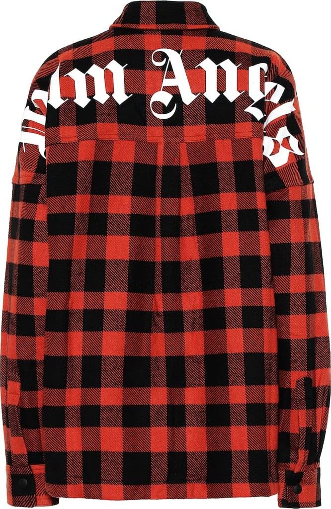 Palm Angels Logo checked cotton-blend jacket