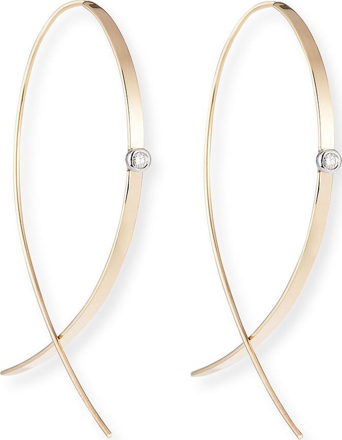 Lana Small Flat Diamond Hoop Earrings