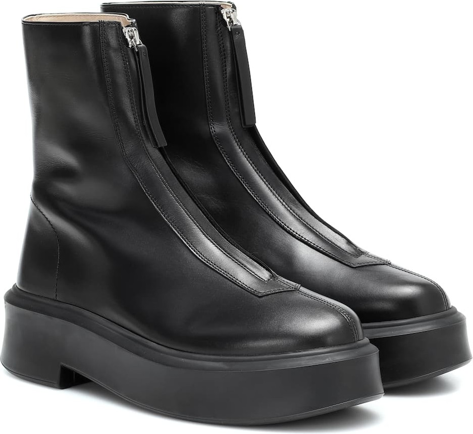 THE ROW Zipped 1 leather ankle boots
