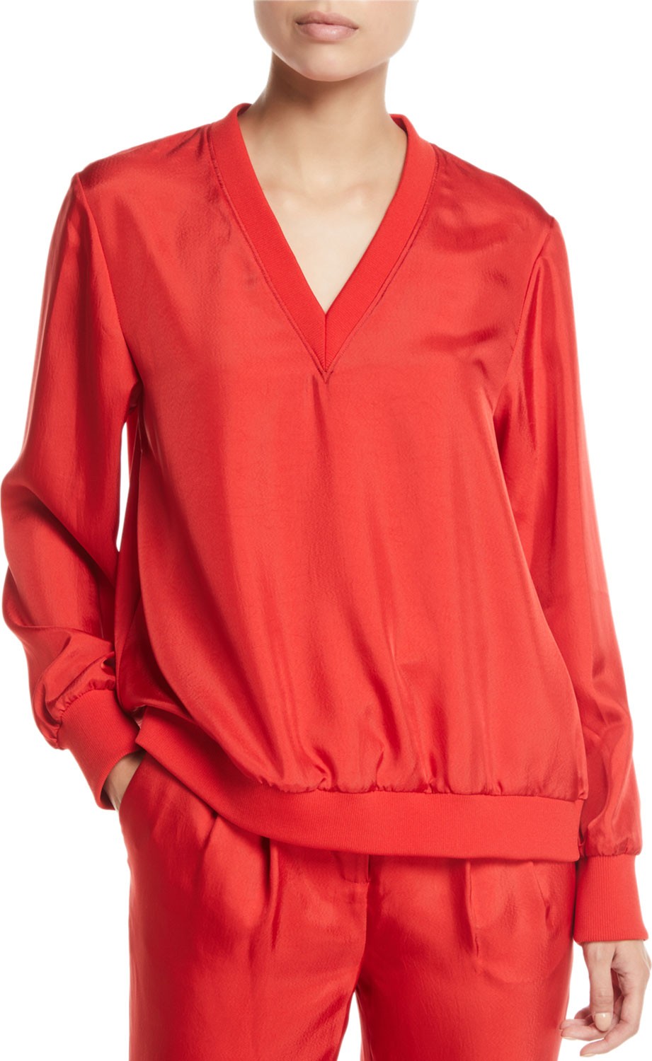 Tibi Mendini Twill Sculpted Top