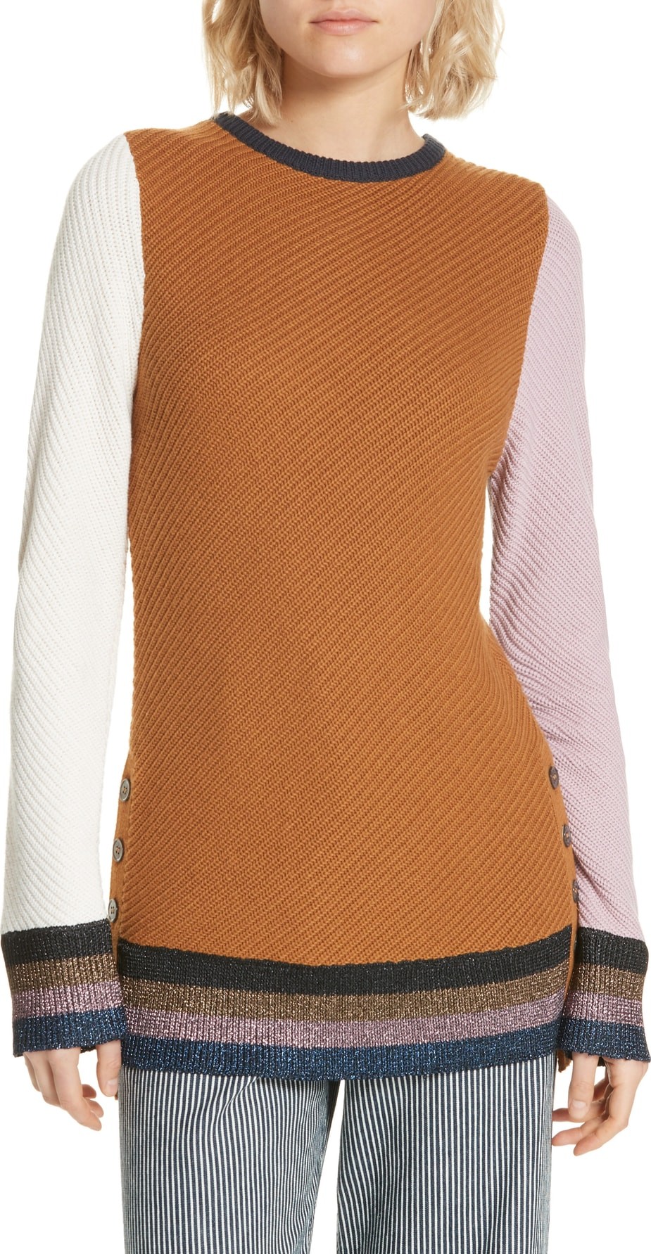 APIECE APART Almeria Button Hem Sweater