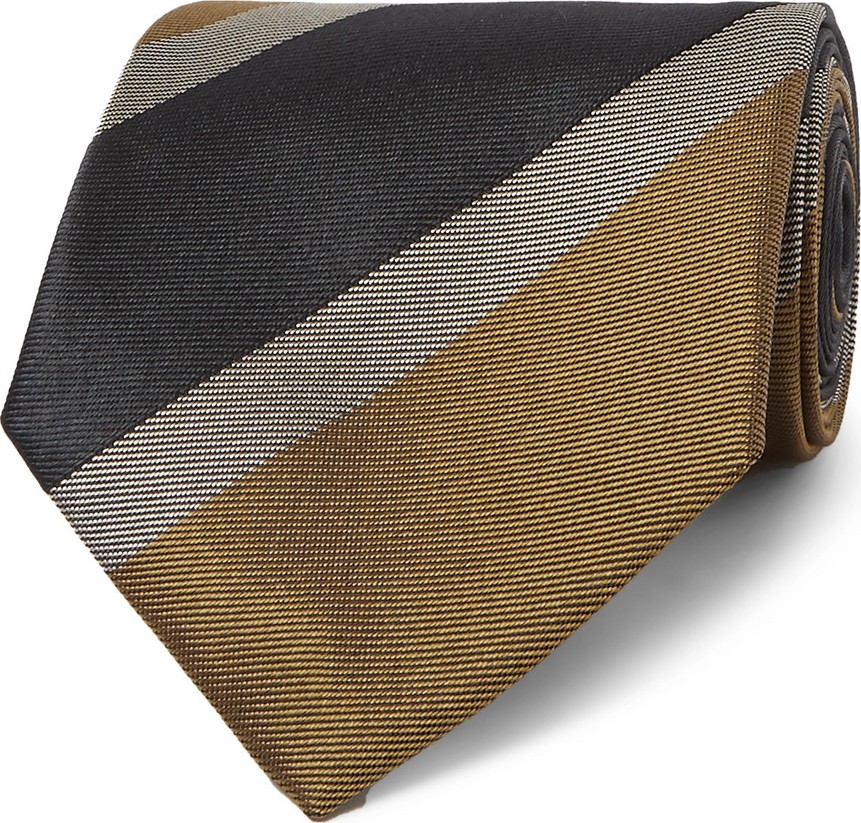 Dries Van Noten 8cm Striped Silk Tie