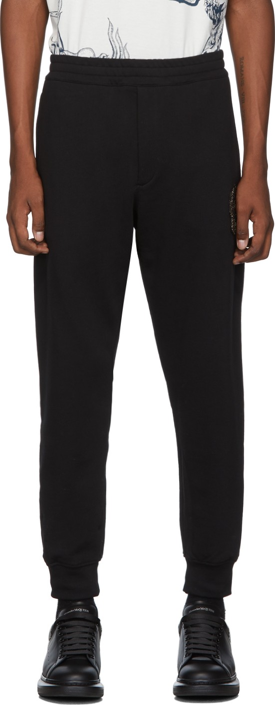 Alexander McQueen Black Organic Loopback Jersey Lounge Pants