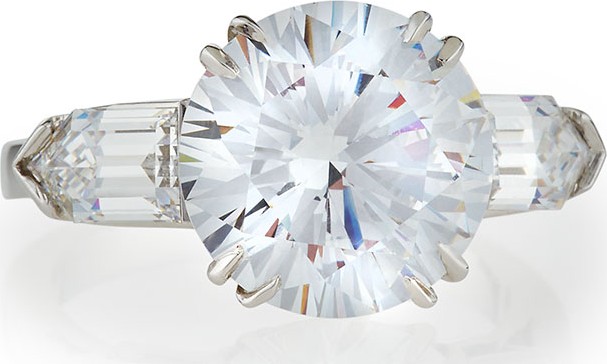 Fantasia by DeSerio Solitaire Cubic Zirconia Ring with Bullets, 6 TCW