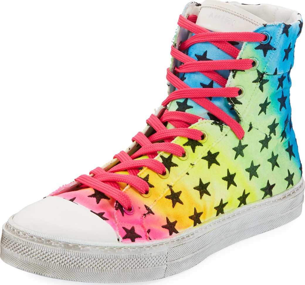 Amiri Men's Sunset Vintage Star High-Top Sneakers