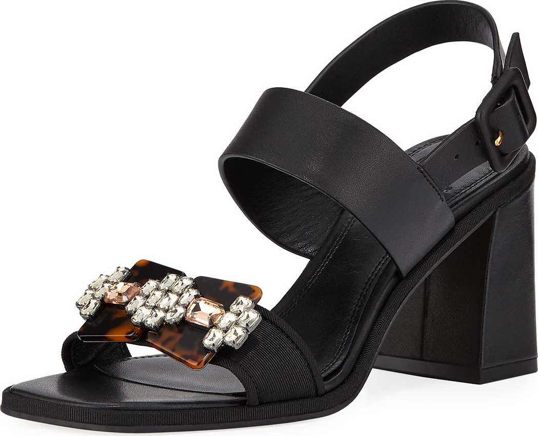 Tory Burch Delaney Embellished Leather Sandal