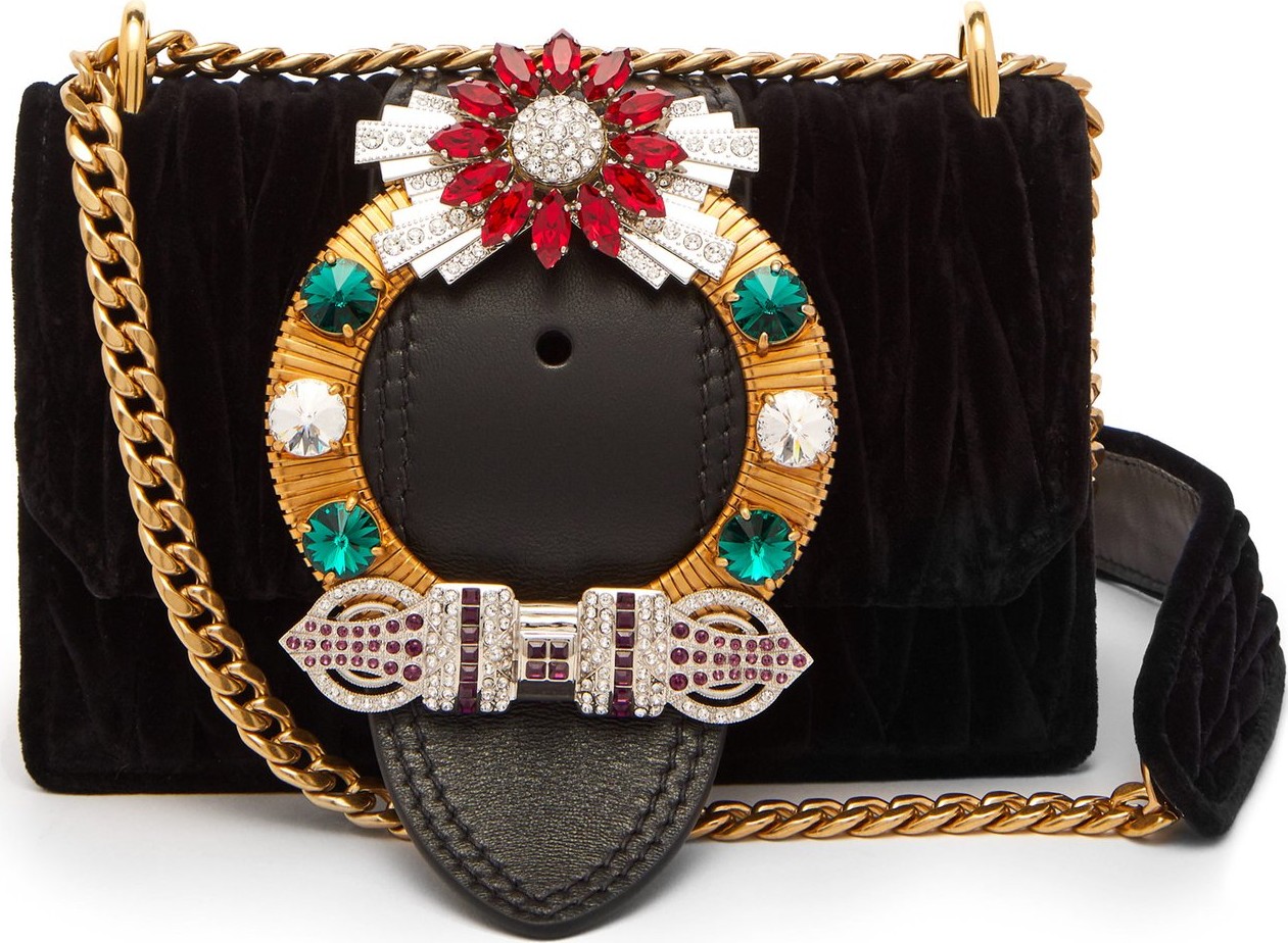 Miu Miu Miu Lady matelassé velvet cross-body bag