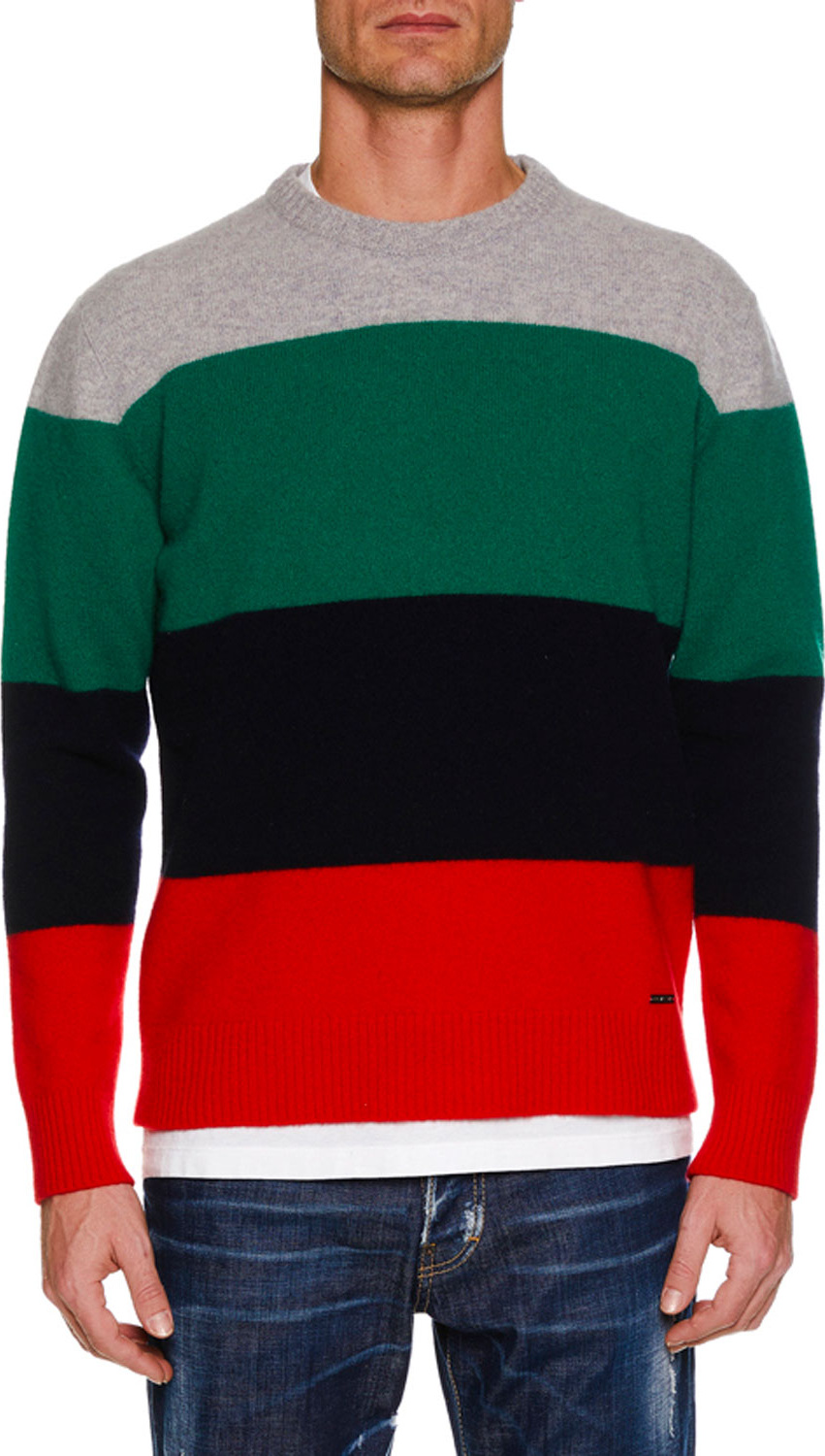 DSQUARED2 Men's Multicolor Wool Pullover Sweater