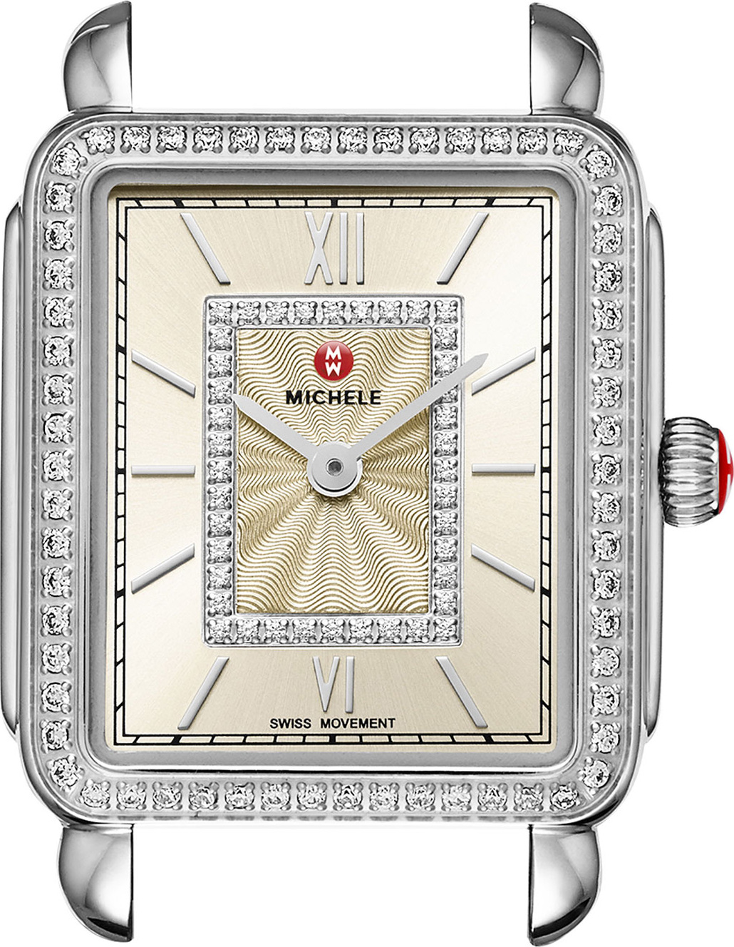 MICHELE Deco II Midsize Diamond Watch Head, Champagne Dial