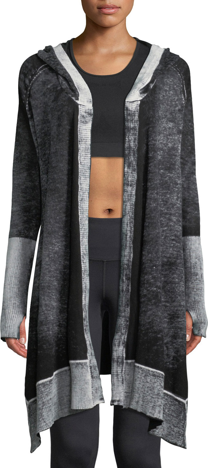 Blanc Noir Huntress Hooded Open-Front Cardigan