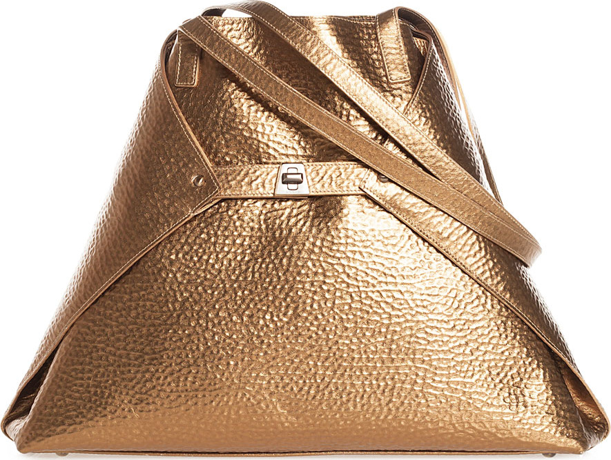 Akris Ai Medium Soft Hammered Leather Shoulder Tote Bag