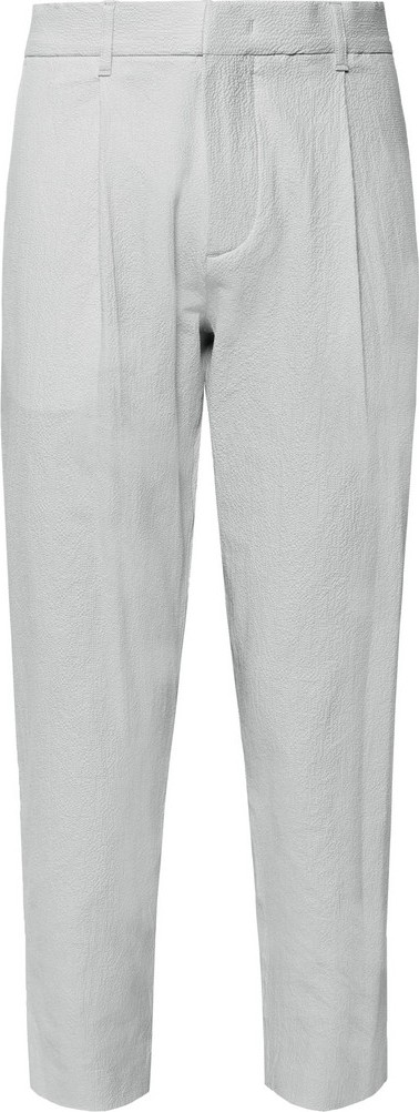 Theory Page Tapered Stretch-Cotton Seersucker Trousers