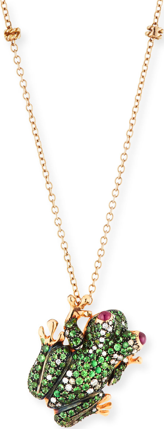 Roberto Coin 18k Pavé Frog Pendant Necklace