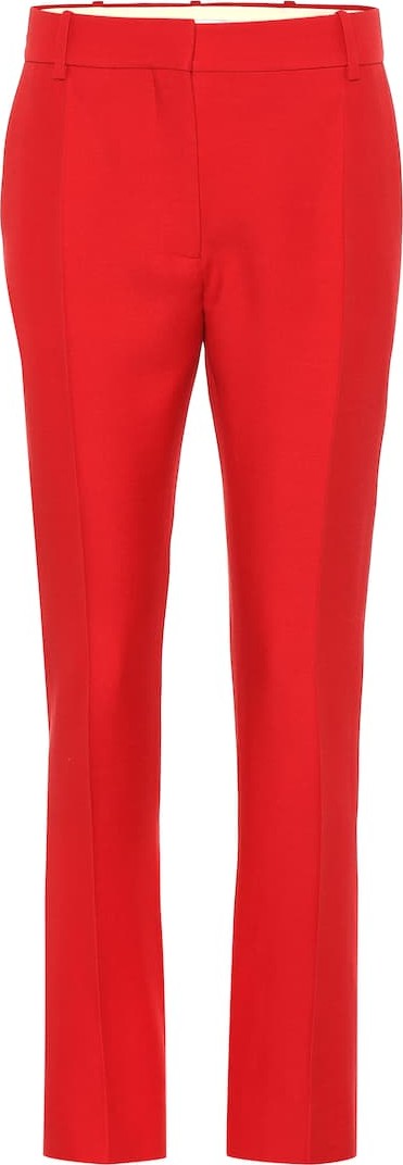 Valentino Mid-rise wool and silk pants