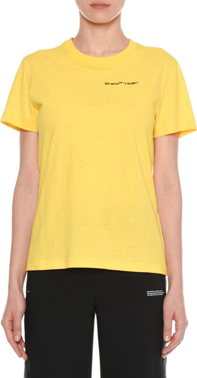 Off White "T-Shirt" Crewneck Short-Sleeve Casual Cotton Tee