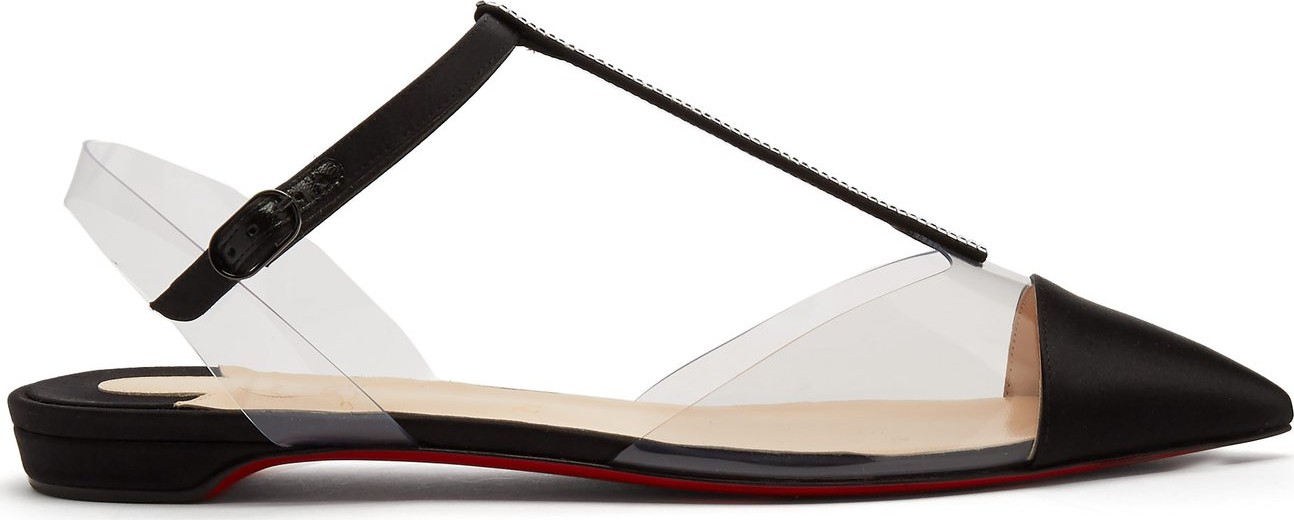 Christian Louboutin Nosy crystal-embellished satin flats