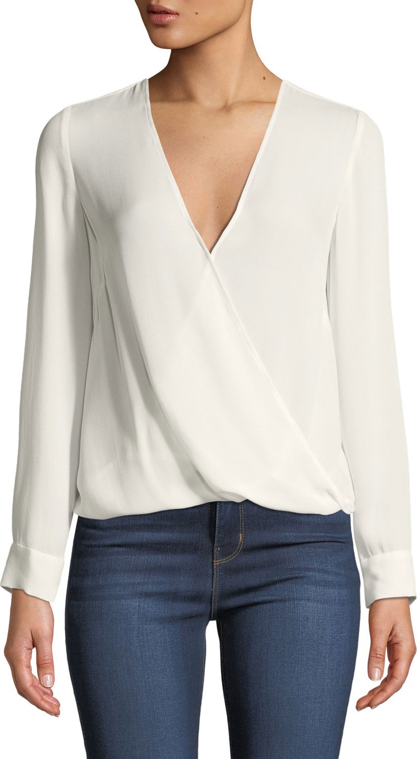L'AGENCE Kyla Long-Sleeve Wrap Top