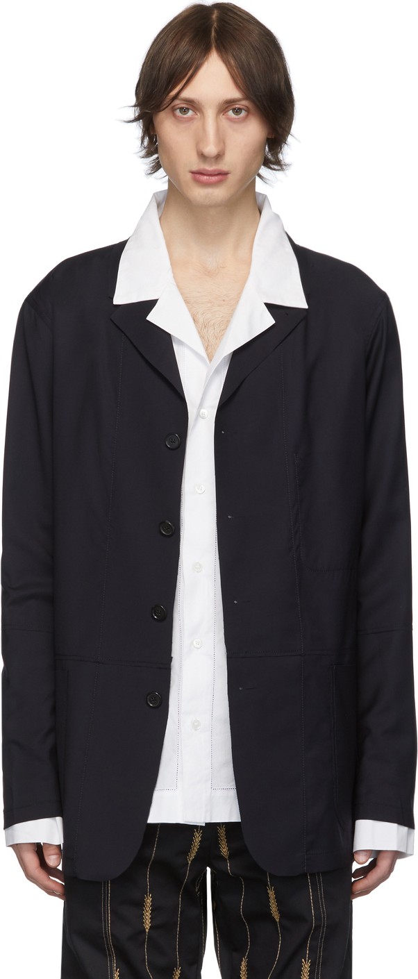 Jacquemus Navy Wool 'La Veste Moulin' Blazer