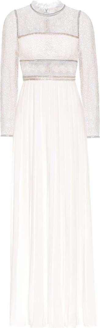 Self Portrait Embellished lace maxi dress