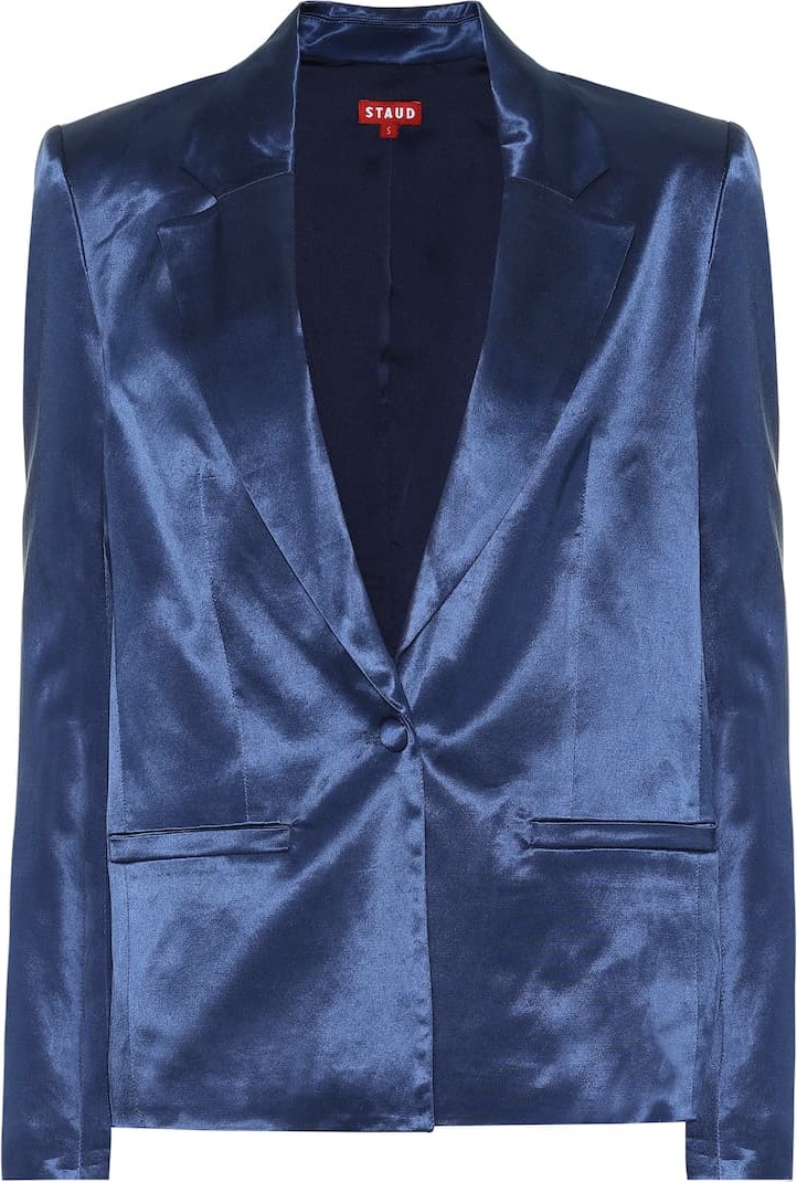 Staud Madden cotton-blend sateen blazer