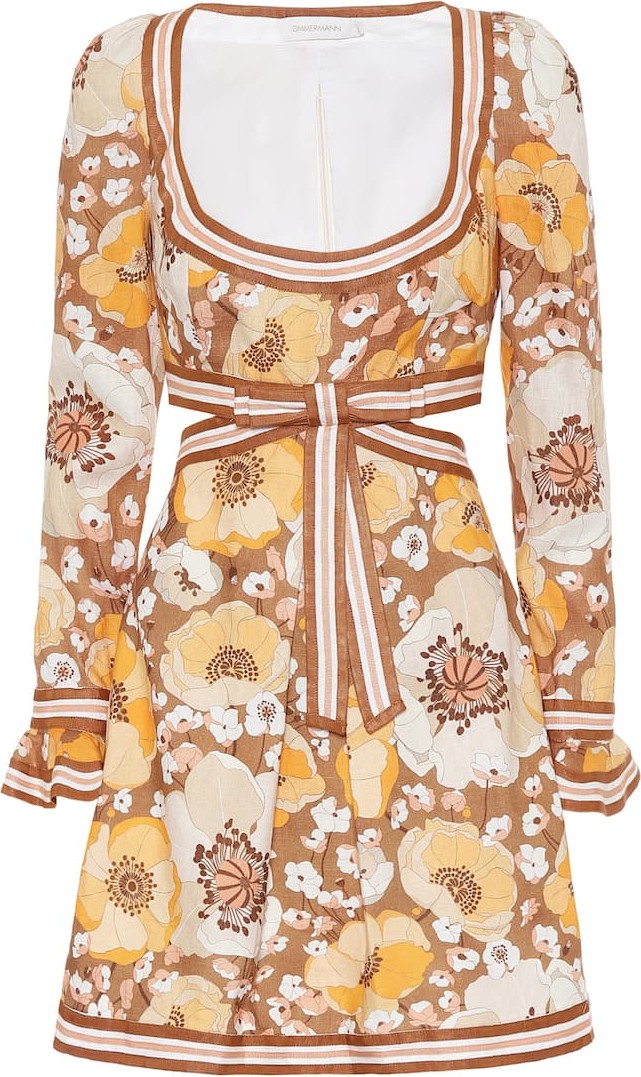 Zimmermann Super Eight floral linen minidress