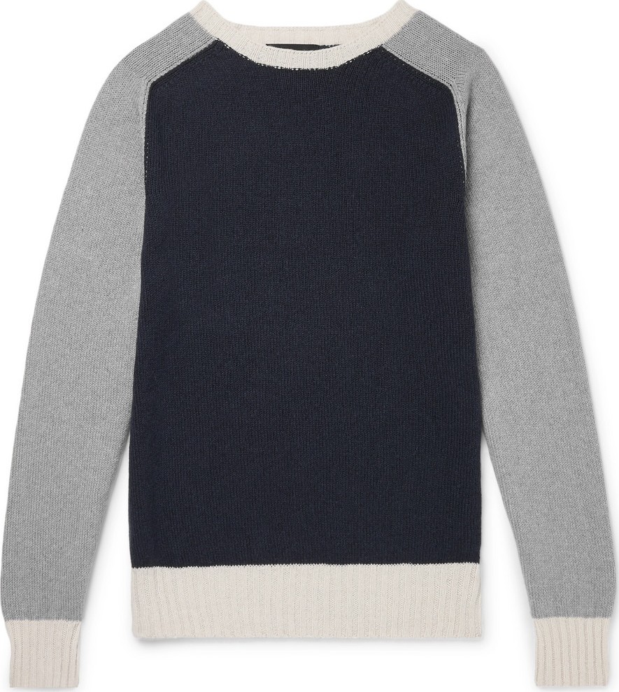 Howlin' Colour-Block Lambswool and Cotton-Blend Sweater