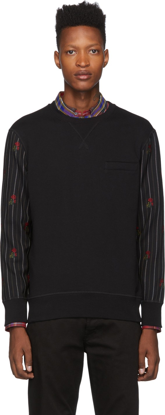 Alexander McQueen Black Wool Sleeves Sweatshirt