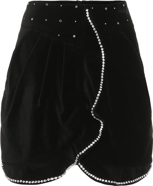 Isabel Marant Queeny embellished velvet miniskirt