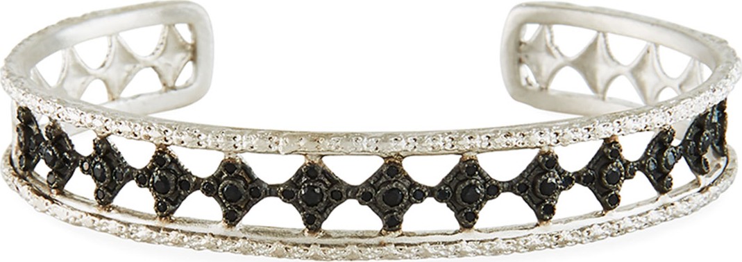 Armenta New World Blackened Eternity Crivelli Cuff Bracelet with Black Spinel