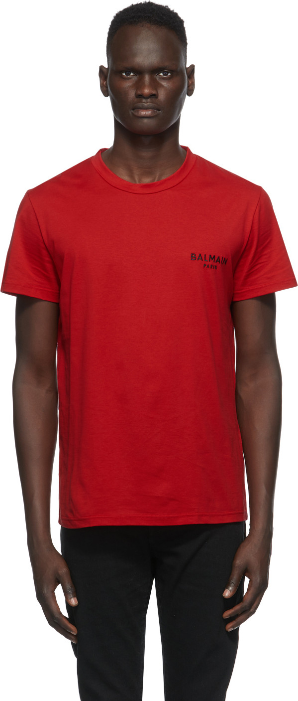 Balmain - Red Round Neck T-Shirt