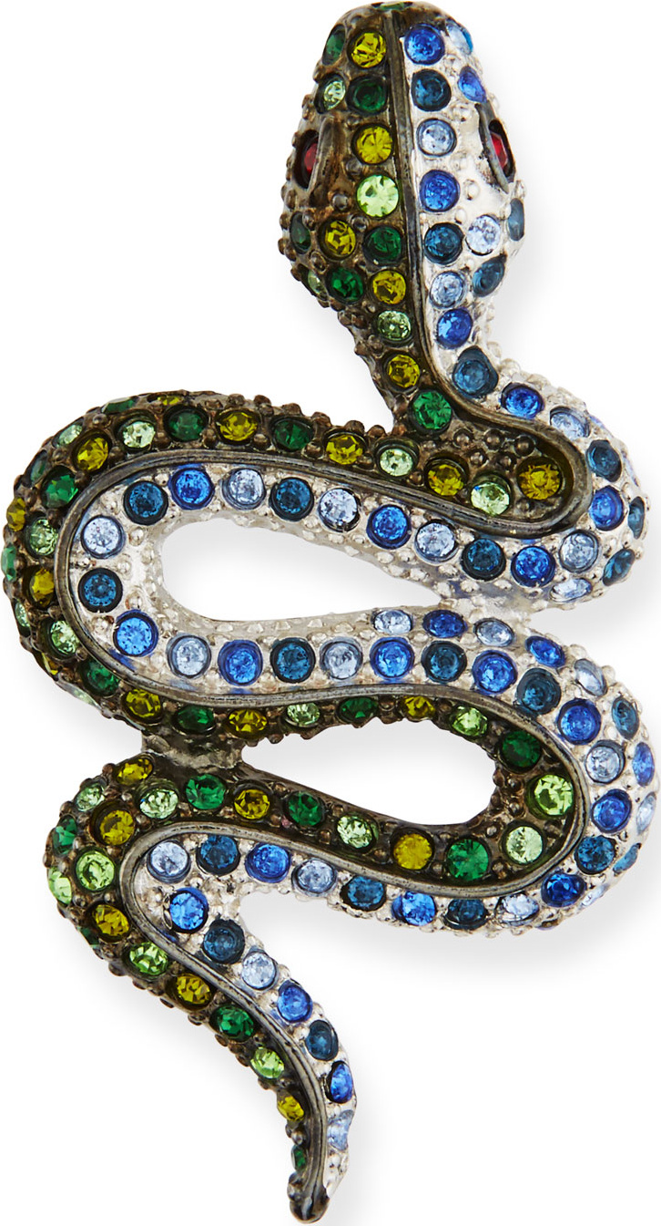 Kenneth Jay Lane Multicolor Crystal Snake Pin