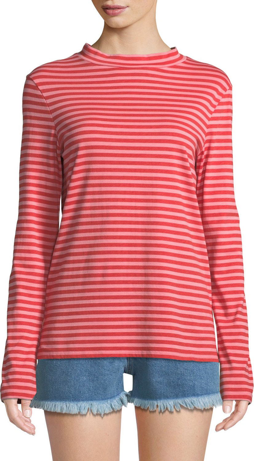 M.i.h Jeans Emelie Striped Long-Sleeve Cotton Top