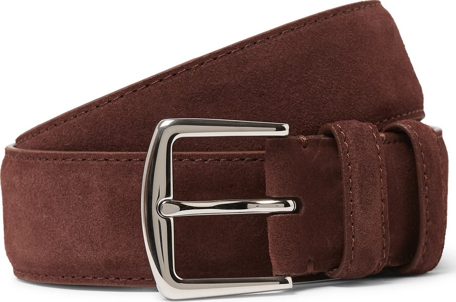 Loro Piana 3.5cm Brown Suede Belt